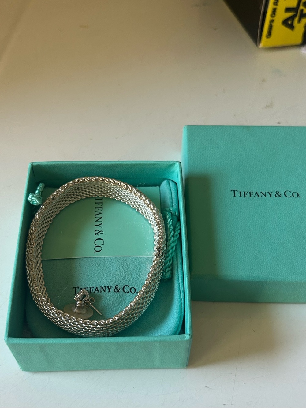 Tiffany & Co. Sterling Silver Mesh Wrap Bracelet with Tiffany Blue Box
